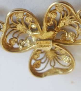 MAGNIFICENT!! VINTAGE GERMAN GILT FILIGREE STERLING SILVER MARCASITE NECKLACE 12,2g  WOW!!