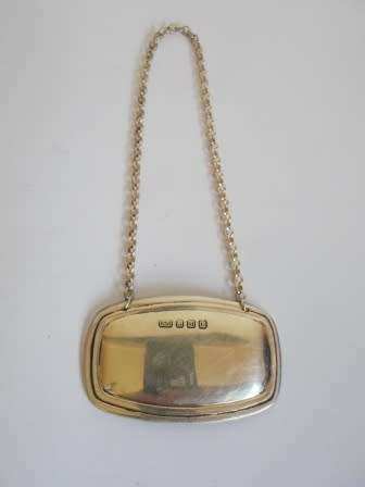 LOVELY!! VINTAGE SA STERLING SILVER DECANTER LABEL 15,6g WOW!!