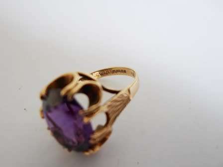 BREATHTAKING!! BIRMINGHAM 9ct GOLD 5,00ct AMETHYST RING BY W&G   4,0g  VALUE R4500  STUNNING!!