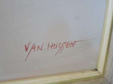 WOW!! LARGE VAN HUSSEN ABSTRACT OIL ON BOARD 900 X 600mm VALUE R3500