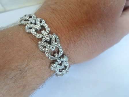 SPECTACULAR!! LARGE QUALITY VINTAGE STERLING SILVER MARCASITE BRACELET   36,7g  WOW!!