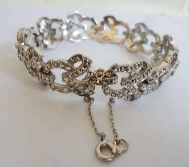 SPECTACULAR!! LARGE QUALITY VINTAGE STERLING SILVER MARCASITE BRACELET   36,7g  WOW!!