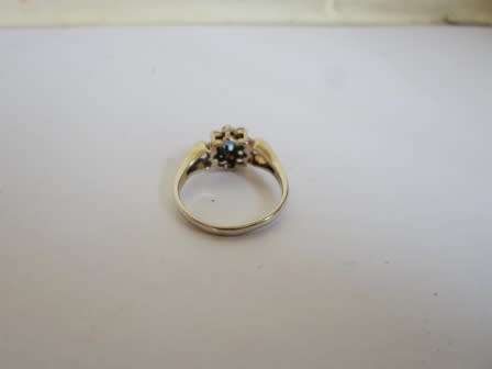 STUNNING!! VINTAGE STERLING SILVER SAPPHIRE & CZ CLUSTER RING  2,3g WOW!! WOW!!