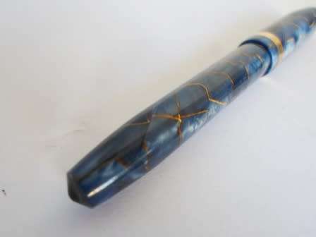 WOW!! VINTAGE CONWAY STEWART 84 BLUE MARBLED FOUNTAIN PEN WITH 14ct GOLD NIB VALUE R1000 WOW!!