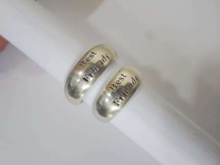 WOW!! PAIR OF STERLING SILVER BEST FRIEND RINGS 11.2g  WOW!!