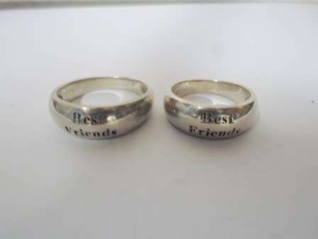 WOW!! PAIR OF STERLING SILVER BEST FRIEND RINGS 11.2g  WOW!!