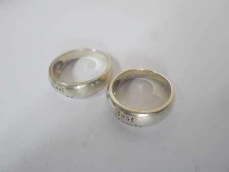 WOW!! PAIR OF STERLING SILVER BEST FRIEND RINGS 11.2g  WOW!!