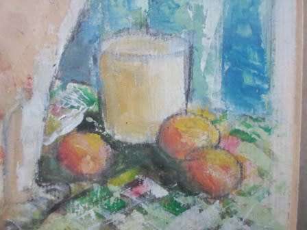 SO CUTE!! SIGNED OIL ON CARD OF CAT STARING OUT A WINDOW!!  180 X 170mm WOW!!