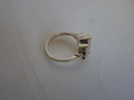 BEAUTIFUL! STERLING SILVER SAPPHIRE & CZ RING   4,6g    SIZE L1/2  WOW!!