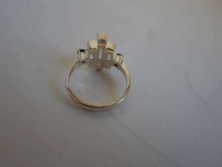 BEAUTIFUL! STERLING SILVER SAPPHIRE & CZ RING   4,6g    SIZE L1/2  WOW!!