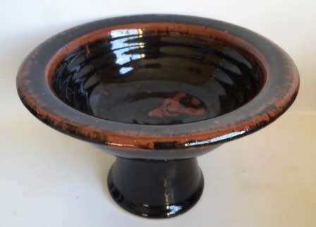 WOW!! RARE HYME RABINOWITZ BROWN GLAZED PEDISTAL BOWL  200 X 130mm VALUE R2200 WOW!!