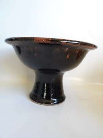 WOW!! RARE HYME RABINOWITZ BROWN GLAZED PEDISTAL BOWL  200 X 130mm VALUE R2200 WOW!!