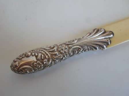 EXQUISITE!! 1896 BIRMINGHAM SILVER & IVORY PAGE TURNER IN ORIGINAL PRESENTATION CASE VALUE R2950