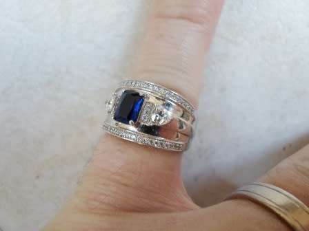 WOW!! MAGNIFICENT STERLING SILVER & CZ RING  6,1g  SIZE P WOW!!