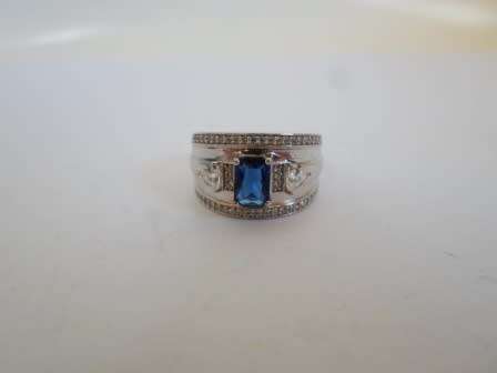 WOW!! MAGNIFICENT STERLING SILVER & CZ RING  6,1g  SIZE P WOW!!