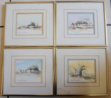 LOVELY!! 4 X PRICKETT WATERCOLOURS EACH = 125 X 105mm  WOW!!