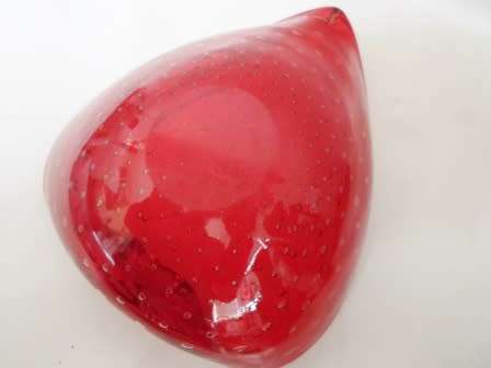 SPECTACULAR!! LARGE 1960's MURANO RUBY RED BUBBLE GLASS BOWL ABSOULTELY STUNNING  WOW!