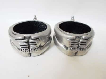 LOVELY PAIR OF 2004 CARROL BOYES MAN SALT CELLARS WOW!
