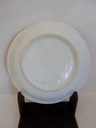 SUPERB!! 19TH CENTURY HAND PAINTED CUP & SAUCER WITH MAHOGANY STAND AMAZING FIND!! WOW!!