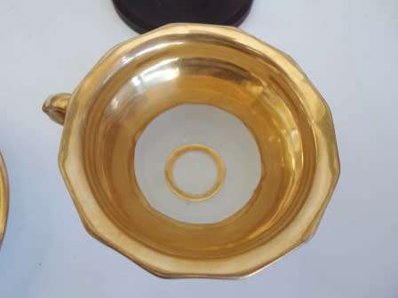 SUPERB!! 19TH CENTURY HAND PAINTED CUP & SAUCER WITH MAHOGANY STAND AMAZING FIND!! WOW!!