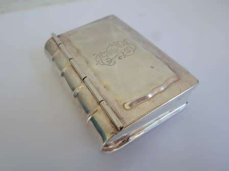 STUNNING!! BOOK FORM SILVER PLATED TRINKET BOX WOW!!
