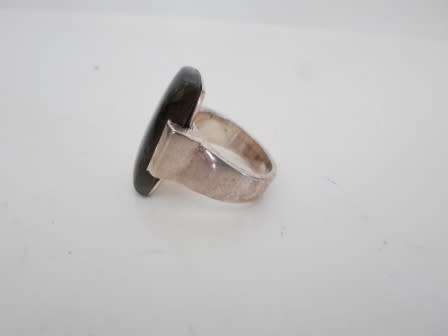 SPECTACULAR!! LARGE STERLING SILVER & LABRADORITE RING  SIZE N1/2  14,2g   WOW!!