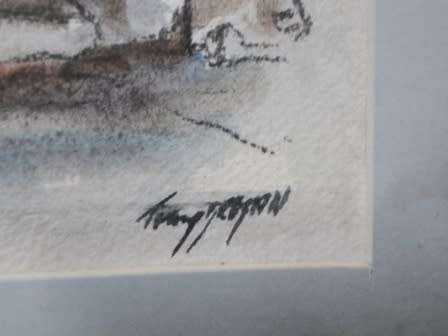 RARE!! TONY GROGAN "WYNBERG CAPE"  WATERCOLOUR   280 X 200mm VALUE R3500 WOW