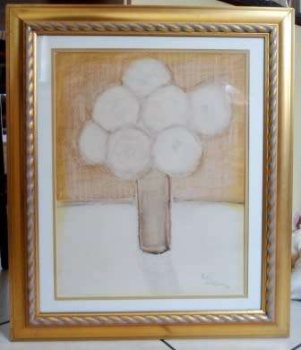 WOW!! PIETER VD WESTHUIZEN "FLOWERS IN VASE" MIXED MEDIA DATED '81   580 X 460mm VALUE R29500 WOW!