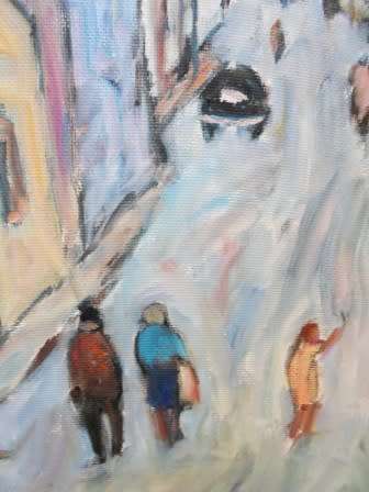 WOW!! LARGE KENNETH BAKER "BO-KAAP" OIL ON BOARD  740 X 500mm  VALUE R15500