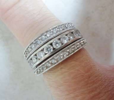 MAGNIFICENT!! RARE REVERSABLE 2 IN 1 STERLING SILVER CZ RING SIZE P   8,3g  WOW!!