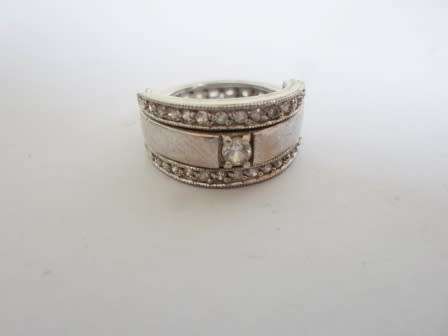 MAGNIFICENT!! RARE REVERSABLE 2 IN 1 STERLING SILVER CZ RING SIZE P   8,3g  WOW!!