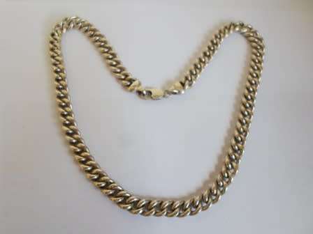 HIGH QUALITY!! THICK & HEAVY STERLING SILVER CHAIN(495mm X 9mm X 4mm)  50,3g WOW!!