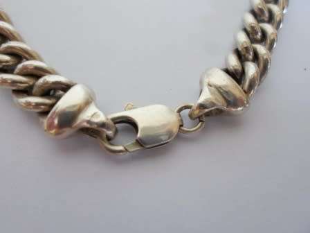 HIGH QUALITY!! THICK & HEAVY STERLING SILVER CHAIN(495mm X 9mm X 4mm)  50,3g WOW!!