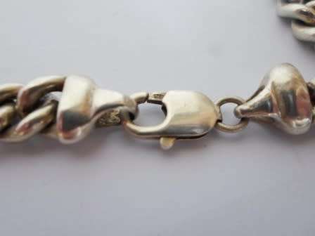 HIGH QUALITY!! THICK & HEAVY STERLING SILVER CHAIN(495mm X 9mm X 4mm)  50,3g WOW!!