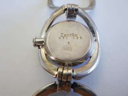 MAGNIFICENT!! VINTAGE MODERNIST ZenTra STERLING SILVER WOMANS BRACELET WATCH 48,2g VALUE 3500 WOW!!
