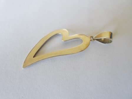 WOW!! GORGEOUS LARGE STERLING SILVER HEART PENDANT  2,3g  WOW!!