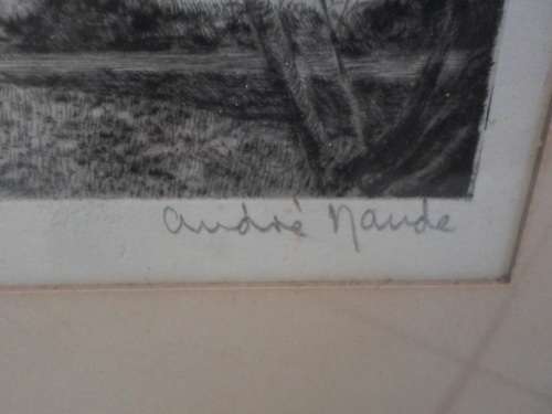 RARE!! ANDRE NAUDE `SCHOONGEZICHT CAPE` ETCHING  200 X 150mm  VALUE R2500  WOW!!