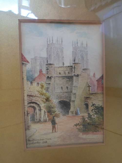WOW!! ANTIQUE C. J. NORTON `BOOTHAM BAR, YORK` WATERCOLOUR DATED 1912    185 X 120mm  WOW!!