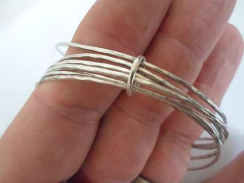 WOW!! WOW!! 6 X STERLING SILVER BANGLES IN 1   14,4g WOW!!
