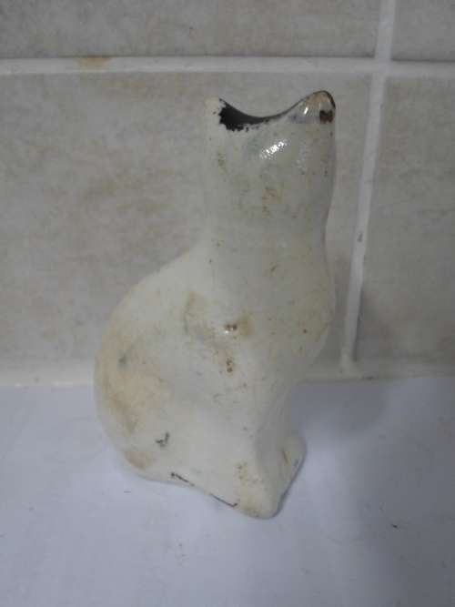 19TH CENTURY STAFORDSHIRE POTTERY CAT FIGURE CIRCA 1880`s WOW!!