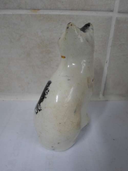 19TH CENTURY STAFORDSHIRE POTTERY CAT FIGURE CIRCA 1880`s WOW!!