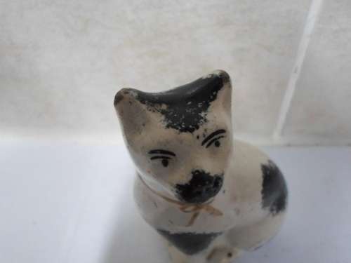 19TH CENTURY STAFORDSHIRE POTTERY CAT FIGURE CIRCA 1880`s WOW!!