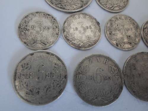 WOW!! 1893, 1895, 1896  KRUGER 3d, 6d and 1897 1 SHILLING COINS  20,6g  WOW!!