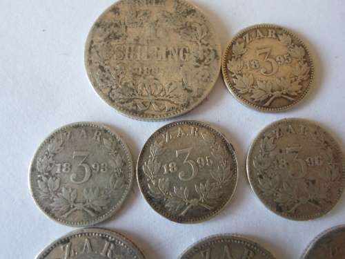 WOW!! 1893, 1895, 1896  KRUGER 3d, 6d and 1897 1 SHILLING COINS  20,6g  WOW!!