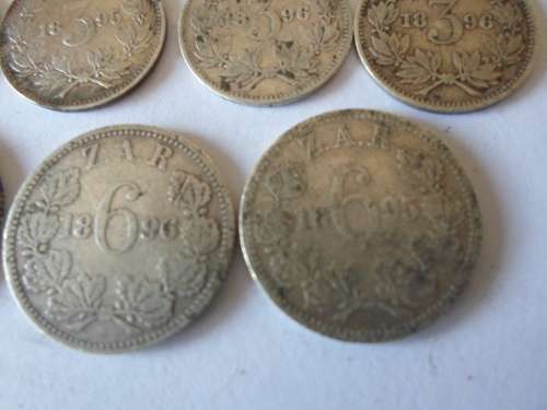 WOW!! 1893, 1895, 1896  KRUGER 3d, 6d and 1897 1 SHILLING COINS  20,6g  WOW!!