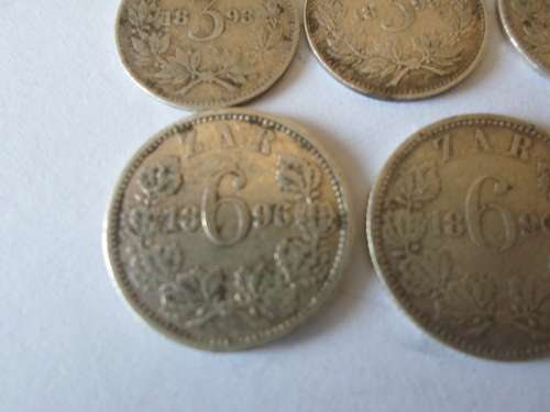 WOW!! 1893, 1895, 1896  KRUGER 3d, 6d and 1897 1 SHILLING COINS  20,6g  WOW!!