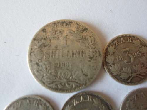 WOW!! 1893, 1895, 1896  KRUGER 3d, 6d and 1897 1 SHILLING COINS  20,6g  WOW!!