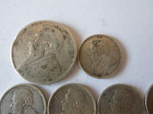 WOW!! 1893, 1895, 1896  KRUGER 3d, 6d and 1897 1 SHILLING COINS  20,6g  WOW!!