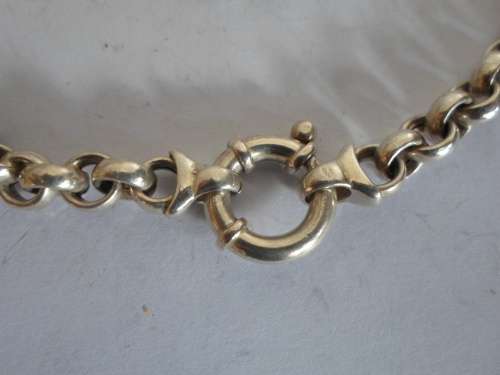 WOW!! GORGEOUS LARGE 7mm STERLING SILVER HOOP LINK CHAIN 38,5g WOW!!