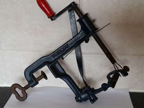 Vintage Triumph Pefra cast iron apple peeler rare wow!!